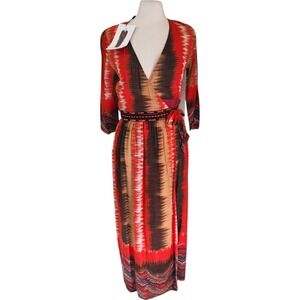 Anthropologie Bl^nk London Maxi‎ Valeria Wrap Dress Size S Southwestern NWT